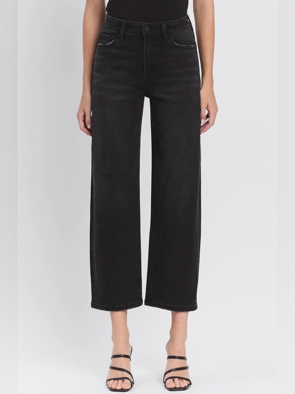 VERVET BY FLYING MONKEY Black Wide Leg Flare Jeans